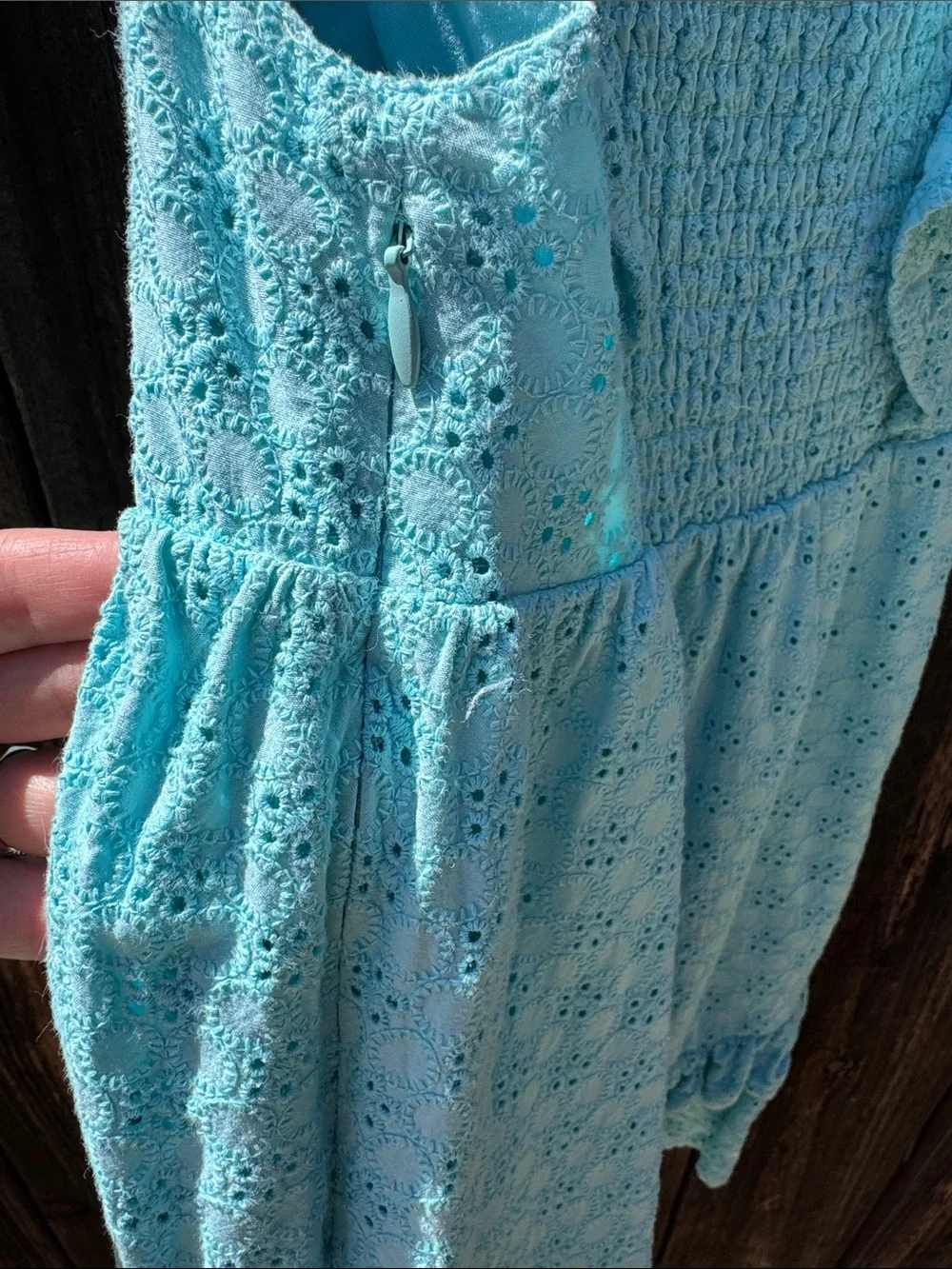 Posh Peanut Tibetan Stone Eyelet Ruffled Dress